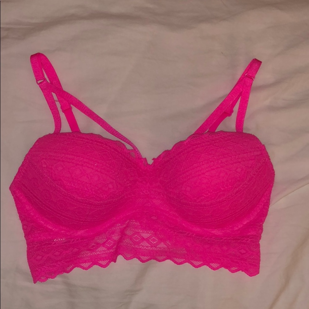 Pink lace bralette